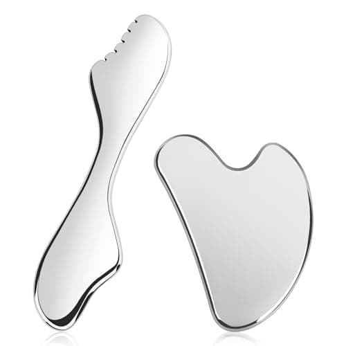 ANPODE 2Pcs Gua Sha Facial Tools Set,Guasha Massage Tool for Face&Body, Manual Massage Tool for Lymphatic Drainage &Jawline Sculpting & Puffiness Reducing,Gua Sha Muscle Scraper Tool,Skin-Care Tool - Image 1