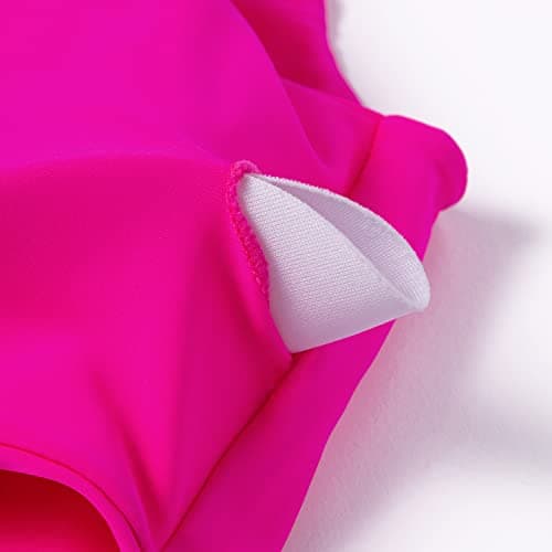 MOOSLOVER Women Cutout One Shoulder High Waisted Bikini High Cut Two Piece Swimsuits(XL,Pink Rose) - Thumbnail 5