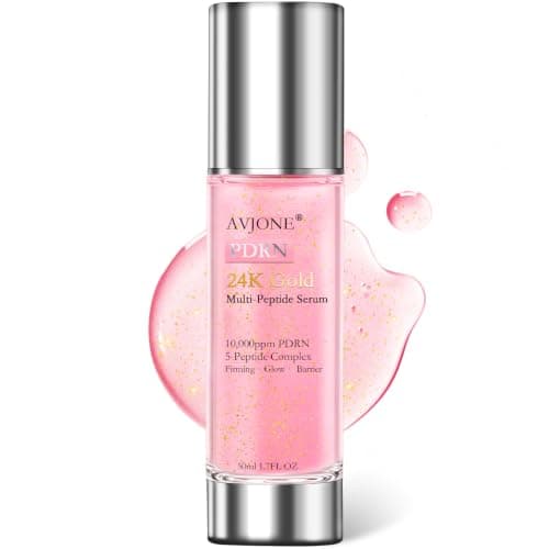 AVJONE PDRN Serum with 24K Gold & 5-Peptide Complex – Regenerating Facial Essence with Polynucleotide, Salmon PDRN, Gold Particles & Peptides – For Fine Lines, Dullness & Firmness 1.7oz - Image 1