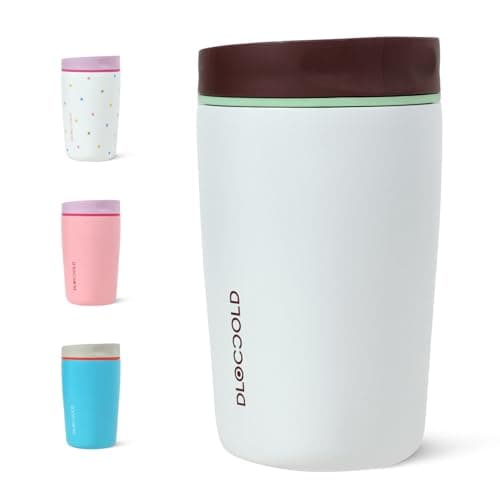 DLOCCOLD Insulated Stainless Steel Coffee Tumbler with Spill Resistant Lid, Reusable Iced Coffee Cup, Cup Holder Friendly Travel Coffee Mug, 12oz