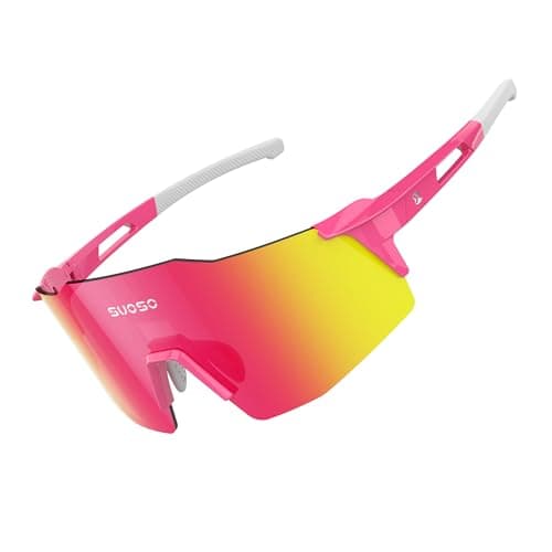 suoso Sports Cycling Sunglasses for Men: Lightweight UV Protection Polarized Sun Glasses for Youth Baseball Softball Running