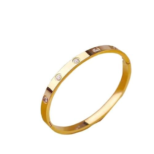 Sylphalite Love Bracelet 14k Gold Plated Bracelet for Women Cubic Zirconia Stainless Steel Jewelry Mothers Day Gifts - Image 1