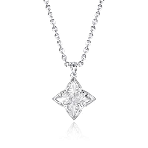 Fettero Gold Dainty Necklaces for Women Clover Necklace White Gold Plated Four Leaf Clover Pendant Chain Jewelry - Image 1