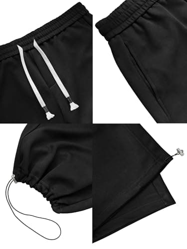 Crastimo Men Loose Oversized Cotton Sweatpants Relaxed-Fit Gym Trousers Athletic Lounge Straight Slacks Easter Valentine's Day Gift for Him Black 3XL - Thumbnail 6