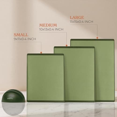 SMIRLY Plastic Cutting Board Set With Holder, Dishwasher Safe Plastic Cutting Boards Set for Kitchen, Cutting Boards for Kitchen - Plastic Chopping Board Set - Thumbnail 3