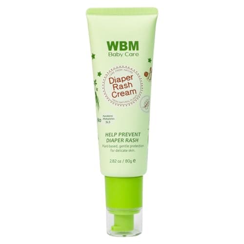 WBM Diaper Rash Cream | Baby Rash Relief Ointments Cream | Cruelty-Free, Hypoallergenic, Soothing, Moisturizing with Zinc Oxide | Gentle for Baby Skin | 2.82 oz