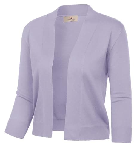 GRACE KARIN Cardigan for Women Lightweight Open Knitted Sweaters 3/4 Sleeve Bolero 2026 Spring Outfits Misty Lilac - Image 1