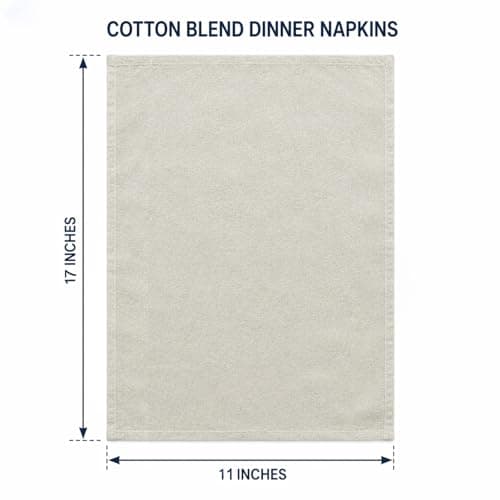 Plobeca Cloth Napkins Set of 12,17x11 Inches Natural Cotton Blend Napkins Cloth Washable and Reusable for Dinner,Parties,Wedding - Thumbnail 3