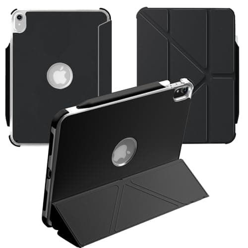 Mouncolor Case for iPad (A16) 11th Generation 11 Inch 2025, iPad 10th Generation Case 10.9 Inch 2022 with Pencil Holder, 3+Y Fold Magnetic Protective Stand Cover (Black) - Image 1