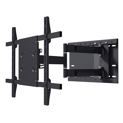 NSY Audio Long Arm TV Wall Mount with 28 Inch Extension, Full Motion Articulating TV Bracket for 75 Inch TVs, Lateral Sliding for Perfect Centering on 16" Studs, Max VESA 600x400mm, Holds up to 80lbs