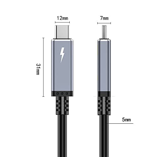TREBLEET 6.6ft USB4 Cable (40Gbps), Compatible with Thunderbolt 4 & 3, 100W PD Charging, 5K@60Hz Video | USB-C to USB-C Cord for eGPU, Mac Studio, MacBook Pro, Dell XPS, Docking Station - Thumbnail 4