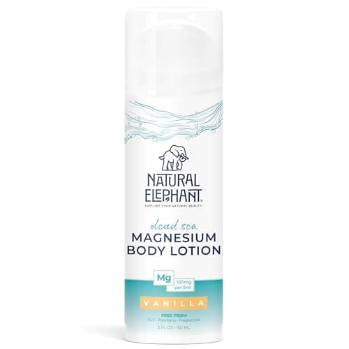 Natural Elephant Dead Sea Magnesium Lotion – Vanilla Scented Body Moisturizer | Topical Magnesium with Dead Sea Minerals – 5 oz (150 ml) - Image 1