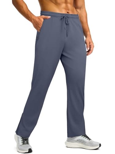 Auxo Mens Athletic Pants with Pockets Tapered Track Traning Running Athletic Workout Basketball Slim Fit Pant Navy M - Thumbnail 2