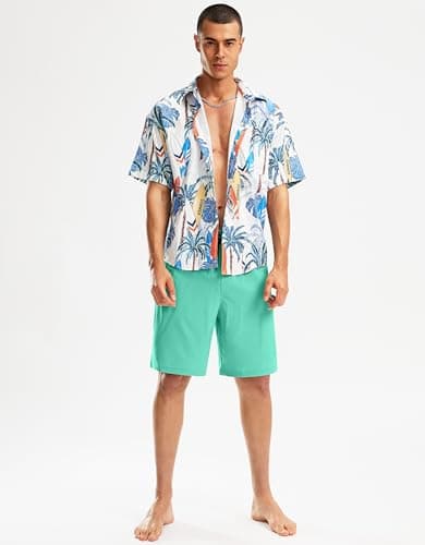 Pinkbomb Men's Mint Green Swim Trunks with Compression Liner, Quick Dry, 9 Inch, X-Large - Thumbnail 3