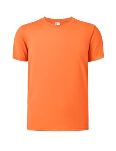 PATPAT Boys Neon Shirt Size 9-10 Years Orange Athletic Dry Fit Sun Protection T Shirts Youth Short Sleeve Rash Guard Undershirt Performance Quick Dry Sports Base Layer for Boy - Image 1