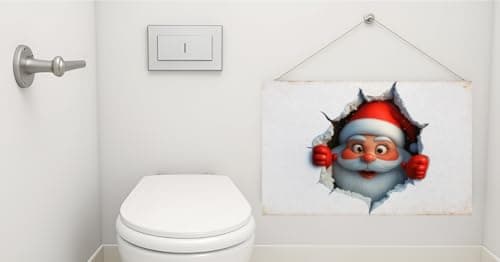 2-pack vintage country style Santa Claus themed metal tin sign decorative plaques - Size: 12 x 8 inches. Suitable for home decoration in living rooms, kitchens, bars, cafes, etc. Also makes a great gift. - Thumbnail 2