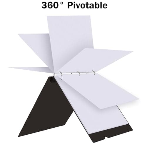 Tashkummy 360 Degree Pivotable Binder, Upgraded 3 Ring Binder 1 inch, Flexible Binders 3 Ring, Foldable Three Ring Binders- Black - Thumbnail 4