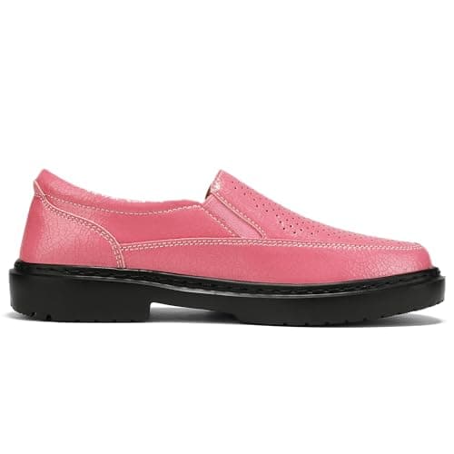 BEAUSEEN Women's Comfort Slip-On Loafers Breathable Driving Mocs Walking Shoes Comfort Business Casual Dress Flats Shoes for Women Pink, 7.5 US - Thumbnail 4