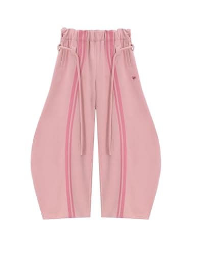 Aelfric Eden Stripe Super Baggy Sweatpants Oversized Barrel Pants Vintage Wide Leg Elastic Waist Lantern Trouser Unisex Pink X-Large - Image 1