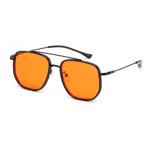 FEISEDY Retro Aviator Sunglasses for Women Men Vintage Classic Square Metal Frame Sun Glasses Trendy Shades B0371 - Image 1