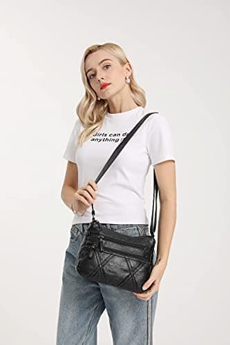 Gladdon Small Crossbody Bags for Women Leather Shoulder Purses Vegan Womens Cross body Bag Lightweight Brown - Thumbnail 2