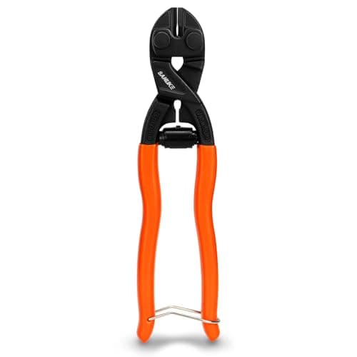 Sanuke 8-inch Mini Bolt Cutter with Recess and Spring, Heavy Duty Bolt Cutter with Security Lock, Ergonomic Handle, CR-V Steel Blade for Wire, Cables, Small Screws - Image 1