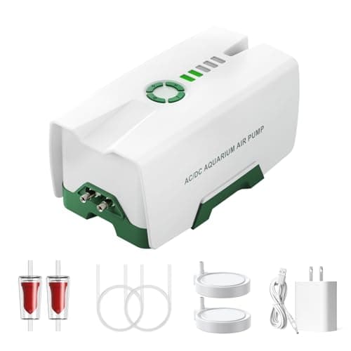 Ghosthorn Quiet AC/DC Aquarium Air Pump 8000mAh Battery Powered Aquarium Bubbler with 87 Hours Battery Life 2-Outlet Rechargeable Bait Aerator Adjustable Oxygen Pump, Power Outages and Emergency - Image 1