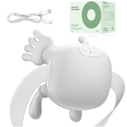 Neck Massager with Heat, 4D Kneading Shiatsu for Pain Relief (White)