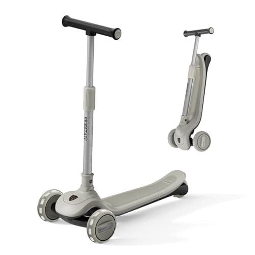 BEIESTATE 3 Wheel Scooter for Kids Ages 3-18, Up to 220 Lbs, Kids Scooter with Adjustable Lean-To-Steer Switch, Foldable, Lightweight, Wide Anti-Slip Deck, Adjustable Height Handlebar, Light-Up Wheels - Image 1