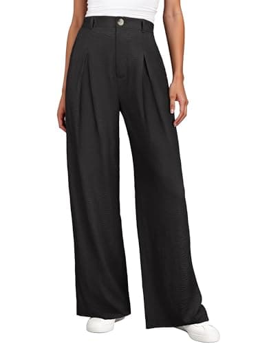 ANRABESS Women Wide Leg Dress Pants 2026 Summer High Waisted Business Casual Work Trousers Dressy Office Palazzo Pants Slacks Black X-Large - Image 1