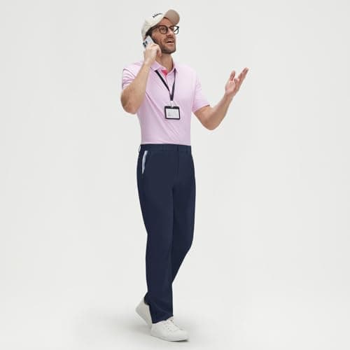 M MAELREG Mens Stretch Work Dress Pants 30"/32"/34" Lightweight Golf Pants Breathable Casual Slacks with 4 Pocket Navy - Thumbnail 6