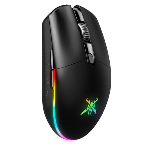 TECKNET Wireless Gaming Mouse Rechargeable - 8000 DPI, Long-Lasting 100Hrs Battery, RGB Backlit, 6 Programmable Buttons, Dual Connectivity (2.4G + USB-C) for PC, Mac, Laptop - Black - Image 1