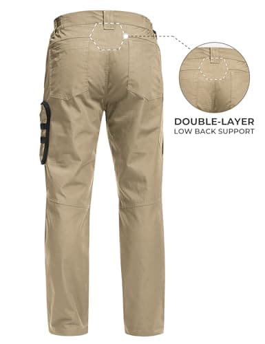 MOURCE Quick Dry Tactical Pants for Men Water Resistant BDU Cargo Pants with 7 Large Pockets Breathable Ripstop Khaki S 30" - Thumbnail 2