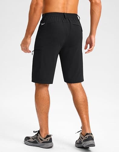 Pudolla Men's Hiking Shorts 11" Lightweight Cargo Work Shorts for Men Summer Travel Golf Casual Outdoor with 5 Pockets(Black 3X-Large) - Thumbnail 4