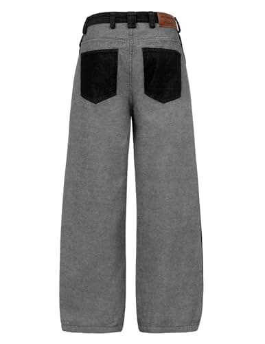Aelfric Eden Vintage Graffiti Wide Leg Jeans Baggy Barrel Jeans Reverse Big Pocket Denim Trouser Unisex Black 32 - Thumbnail 2