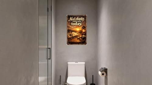 Vintage Tin Sign - Next Chapter Starts with Today – Inspirational Metal Art Poster for Home, Office, Gym, Workshop – Motivational Quote for New Beginnings & Personal Growth – 8x12 Inch - Thumbnail 3