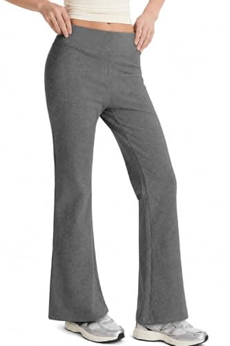 Orolay Women's Flare Sweatpants High Waisted Dark Gray Cotton Bell Bottom Pants Soft Wide Leg Bootcut Lounge Pants for Women - Image 1
