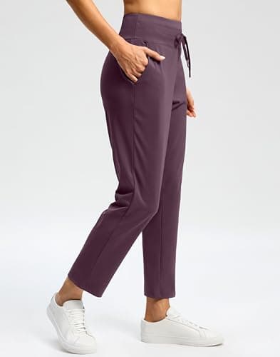 G Gradual Womens Pants High Waisted Golf Pants 2 Deep Pockets 7/8 Ankle Athletic Pants for Teacher Travel Casual Lounge Work, Wine, 3X-Large - Thumbnail 2