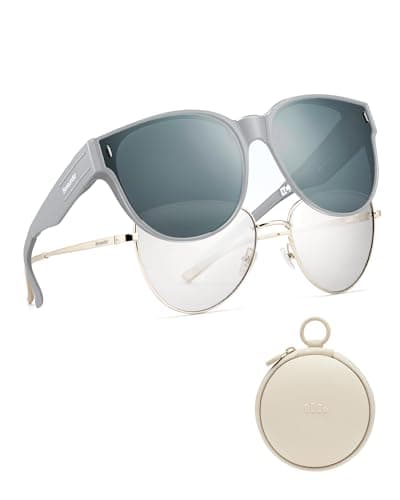 BENEUNDER Polarized Fit Over Sunglasses for Womens & Men, Retro Round Lightweight Folding Sunglasses for Nearsightedness - Image 1