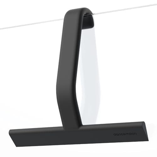 dancemoon JustHang Shower Squeegee for Glass Doors, All-One-Piece Award-Winning Silicone Squeegee with Built-in Hook for Bathroom, Window, Mirror, Tile Wall,Car, Streak-Free Cleaner Tool,10-Inch Black - Image 1