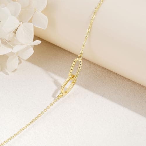 Turandoss Gold Bracelets for Women - Dainty 14K Gold Plated Interlocking Bracelets Layered Interlock Circles Bracelet Delicate Minimalist Twisted Interlock Bracelet for Women Trendy Birthday Gifts - Thumbnail 6