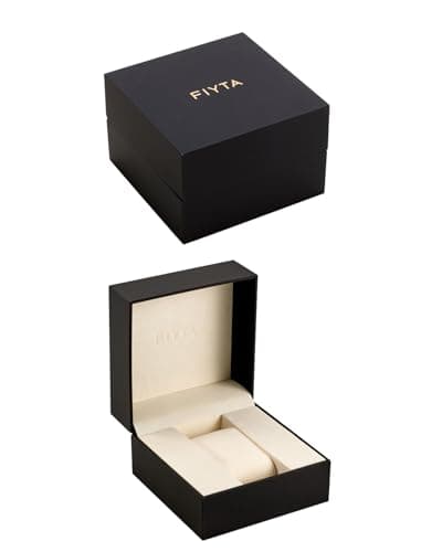 FIYTA Men's Quartz Watch Gold Watch Leather Strap - Thumbnail 6
