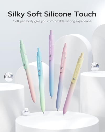 Four Candies Gel Pens, 5 Pcs 0.7mm Quick Dry Black Ink Pen Fine Point Smooth Writing Unique Pen, Office Home School Supplies Essentials Fun Pretty Cute Pens Gifts for Girl Women(Gradient) - Thumbnail 2