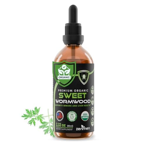 Zenmen Organic Sweet Wormwood Extract (Artemisia Annua) – Digestive & Immune Support, Antioxidant – 2.32 fl oz Alcohol-Free Liquid Drops, Vegan, Made in USA - Image 1
