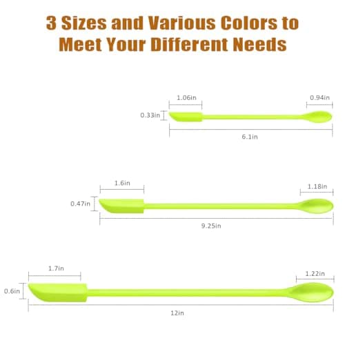 Silicone Spatula Set (6Pcs) - Mini Scraper Tool for Beauty & Food - Reach Every Last Drop, Multi-Size Spatulas for Makeup Jars, Lotion Bottles & Kitchen Containers​ (Green) - Thumbnail 2