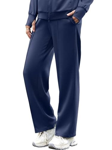 Casly Lamiit Two Piece Sweat Sets for Women Lounge Outfits Matching Travel Sweatsuit Winter Casual Zip Up Track Jacket Athletic Clothing Navy Blue XL - Thumbnail 3