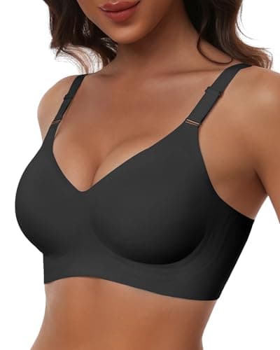 HORISUN Bras for Women Seamless Wirefree Full Coverage Plus Size Bra(Black 3XL) - Image 1