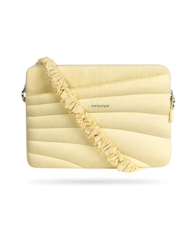 Puffy Laptop Sleeve Bag 15 16in with Detachable Strap, Protective Case for MacBook Air Pro (Yellow, 16 inch) - Image 1