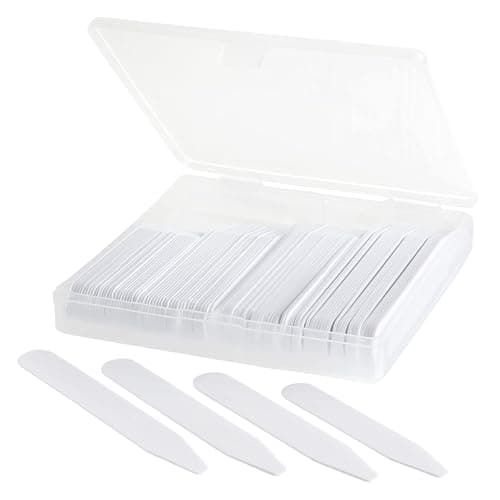 100 Plastic Collar Stays For Men Dress Shirt in Plastic Box (25-2", 25-2.2", 25-2.5", 25-2.7") - Image 1