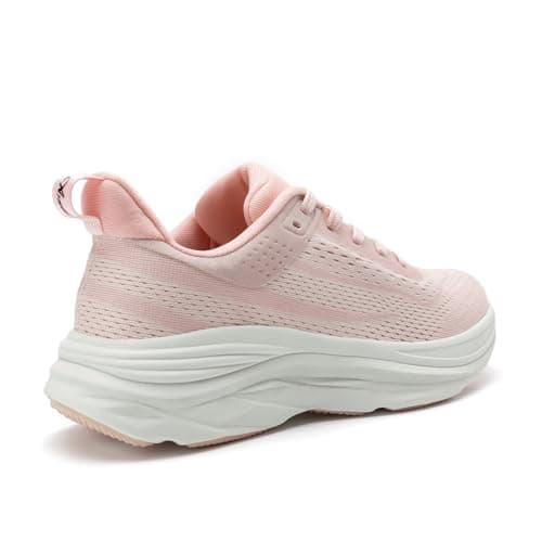 Athlefit Womens Walking Shoes Comfortable Slip On Pink Tennis Shoes Athletic Gym Non Slip Workout Fashion Sneakers Size 5.5 - Thumbnail 4